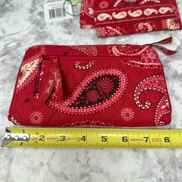 Vera Bradley Bundle Mesa Red Paisley Wallet Checkbook Cover Coin Pouch - Picture 4 of 7